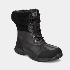 UGG "Butte" Black Waterproof mid calf leather black men's boots size 12